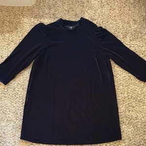 GAP - Elegant Navy Velvet Mock Neck Dress